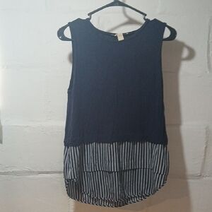 Michael Kors Navy and White Striped Tank Top